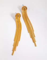 Yellow Waterfall Chain Drop Earrings