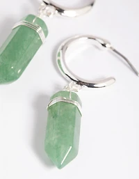 Green Fluorite Shard Hoop Earrings