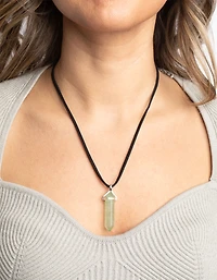 Green Fluorite Shard Cord Necklace