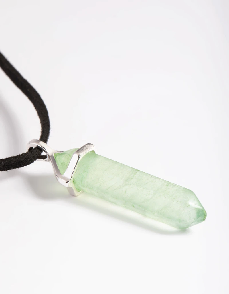 Green Fluorite Shard Cord Necklace