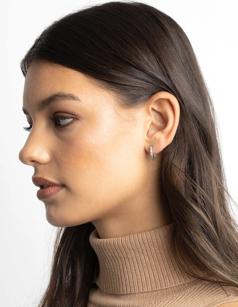 Surgical Steel Rectangular Hoop Earrings
