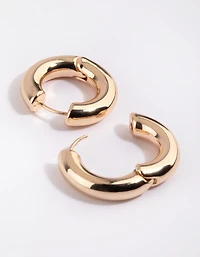 Gold Chunky Huggie Hoop Earrings