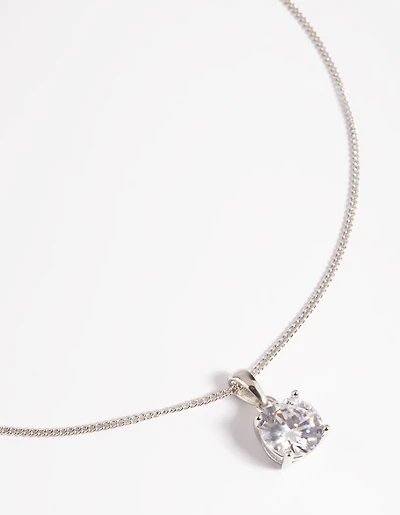 Silver Diamond Simulant Cubic Zirconia Necklace
