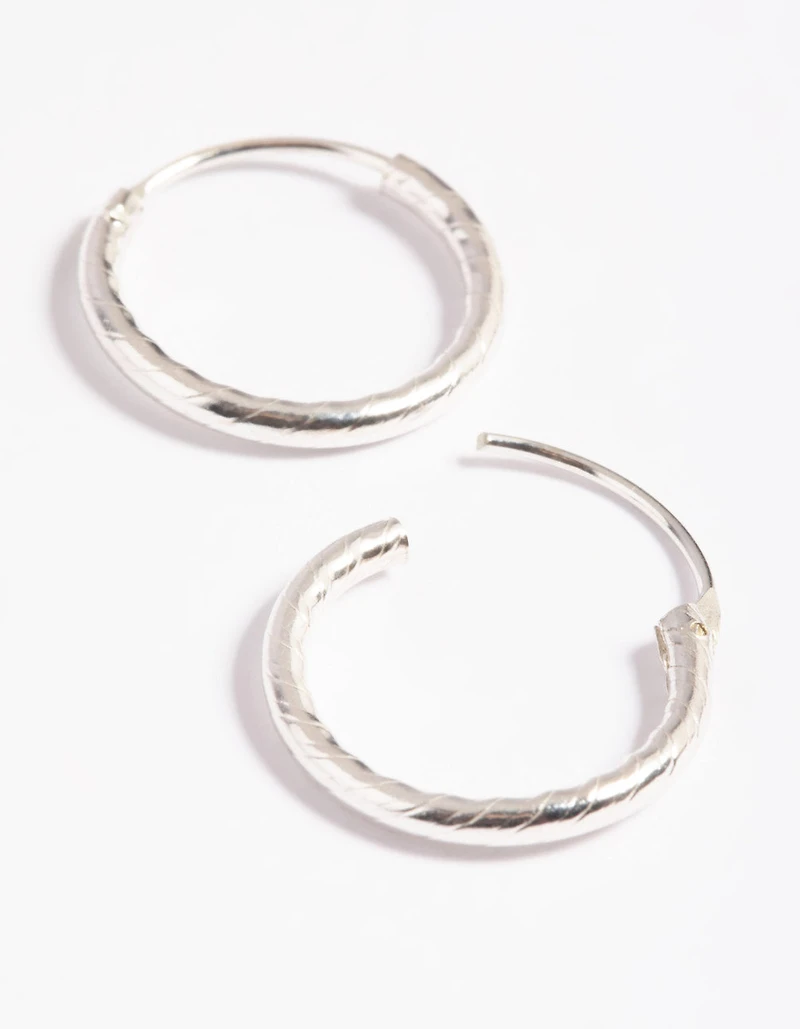 Sterling Silver Twisted Rope Hoop Earrings