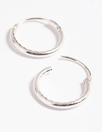 Sterling Silver Twisted Rope Hoop Earrings