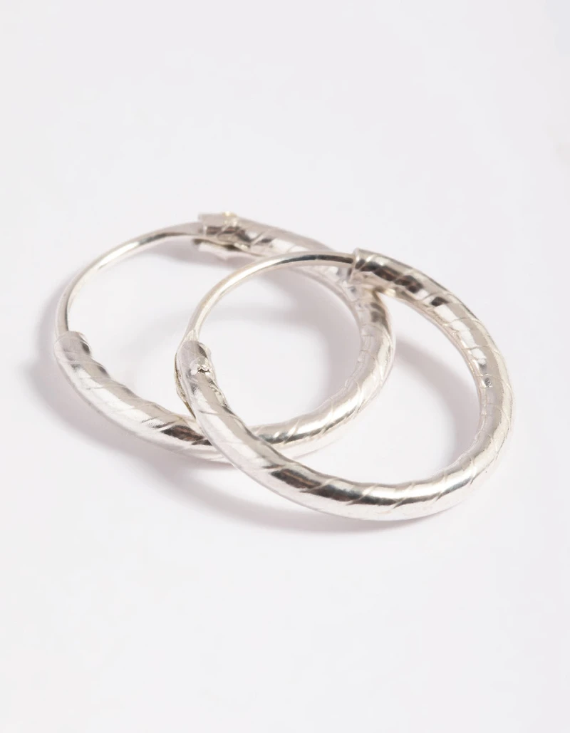 Sterling Silver Twisted Rope Hoop Earrings