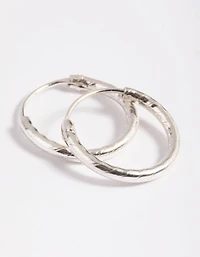 Sterling Silver Twisted Rope Hoop Earrings