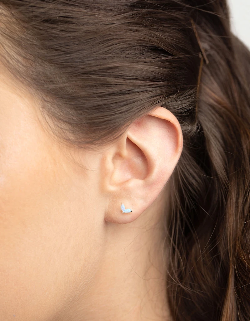 Boucles d’oreilles en queue de dauphin en argent sterling Opal