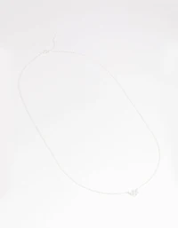 Sterling Silver Cubic Zirconia Lily Pendant Necklace