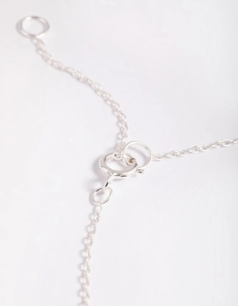 Sterling Silver Cubic Zirconia Butterfly Chain Bracelet