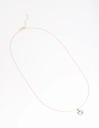 Gold Plated Sterling Silver Cubic Zirconia Heart Necklace