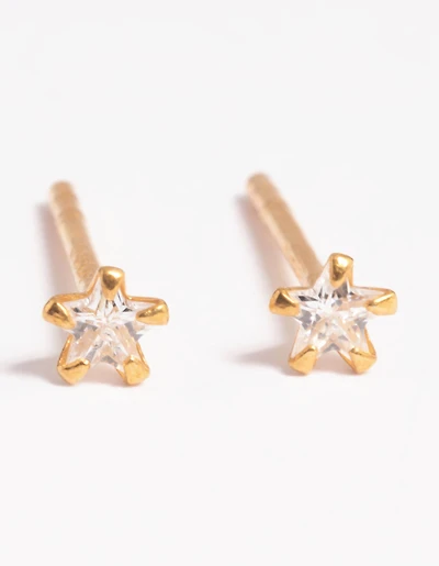 Gold Plated Sterling Silver Star Stud Earrings