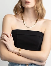 Gold Plated Rectangle Link Bracelet