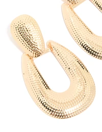 Gold Dot Textured & Drop Earrings