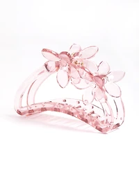 Pink 9cm Flower Claw Clip