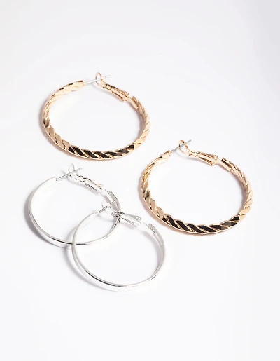 Paquet de boucles d’oreilles à large torsion