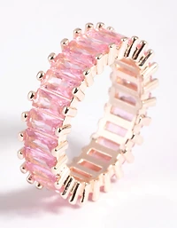 Rose Gold Pink Cubic Zirconia Ring