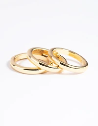 Gold Plated Triple Band Ring