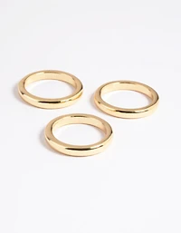 Gold Plated Triple Band Ring