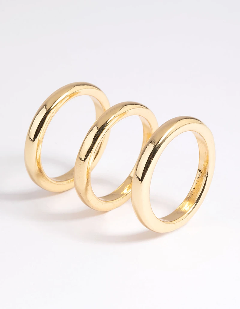 Gold Plated Triple Band Ring