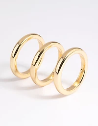 Gold Plated Triple Band Ring