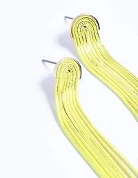 Yellow Waterfall Chain Drop Earrings