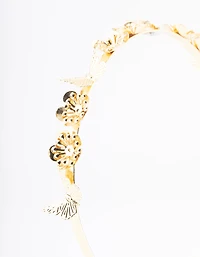 Metal Floral Butterfly Headband