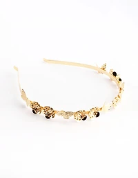 Metal Floral Butterfly Headband