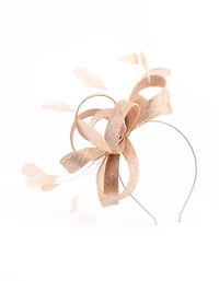 Sinamay Looped Bow Feather Fascinator