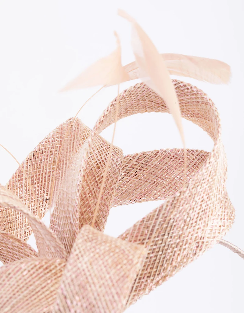 Sinamay Looped Bow Feather Fascinator