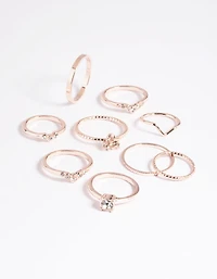 Rose Gold Fine Faux Ring Pack