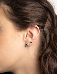 Boucles d’oreilles carrées à clous carrés en or en pack de 6