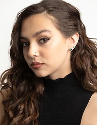 Boucles d’oreilles carrées à clous carrés en or en pack de 6