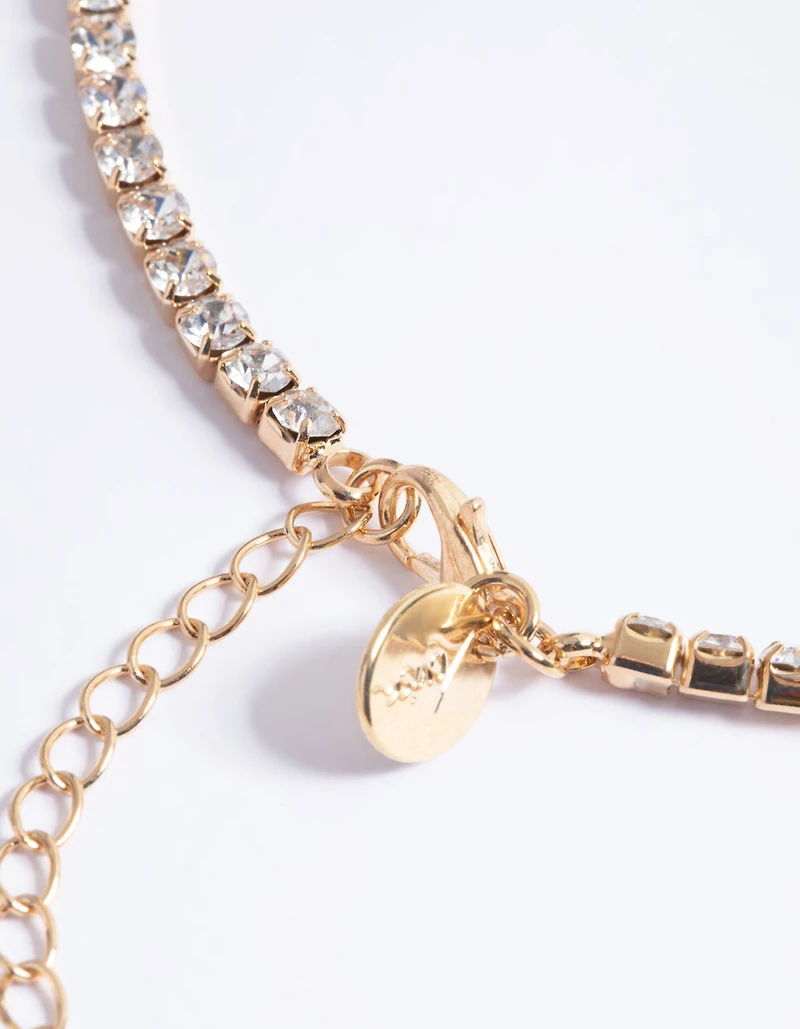 Gold Diamante Neon Statement Necklace