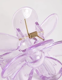 Pince transparente pour griffes de marguerites mauves pour enfants