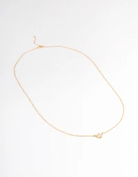 Gold Plated Sterling Silver Cubic Zirconia Marquise Trio Necklace