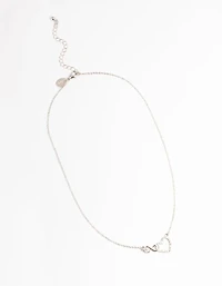 Silver Heart & Infinity Diamante Necklace