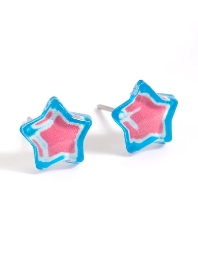 Boucles d’oreilles en plastique en résine étoilée