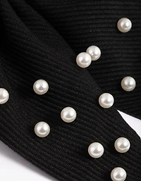 Black Pearl Bow Clip