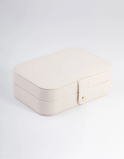 Cream Faux Leather Vanity Jewellery Box