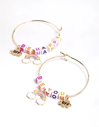Kids Bright Word BFF Cuff Bangle