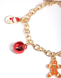Kids Gold Gingerbread Charm Bracelet