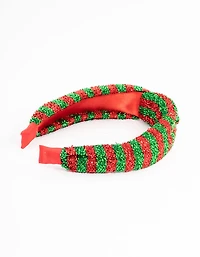 Kids Fabric Crinkle Stripe Knot Headband
