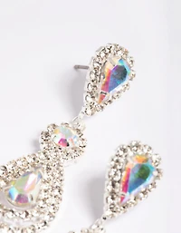 Boucles d’oreilles en forme de goutte d’oreilles en forme de fleur en argent