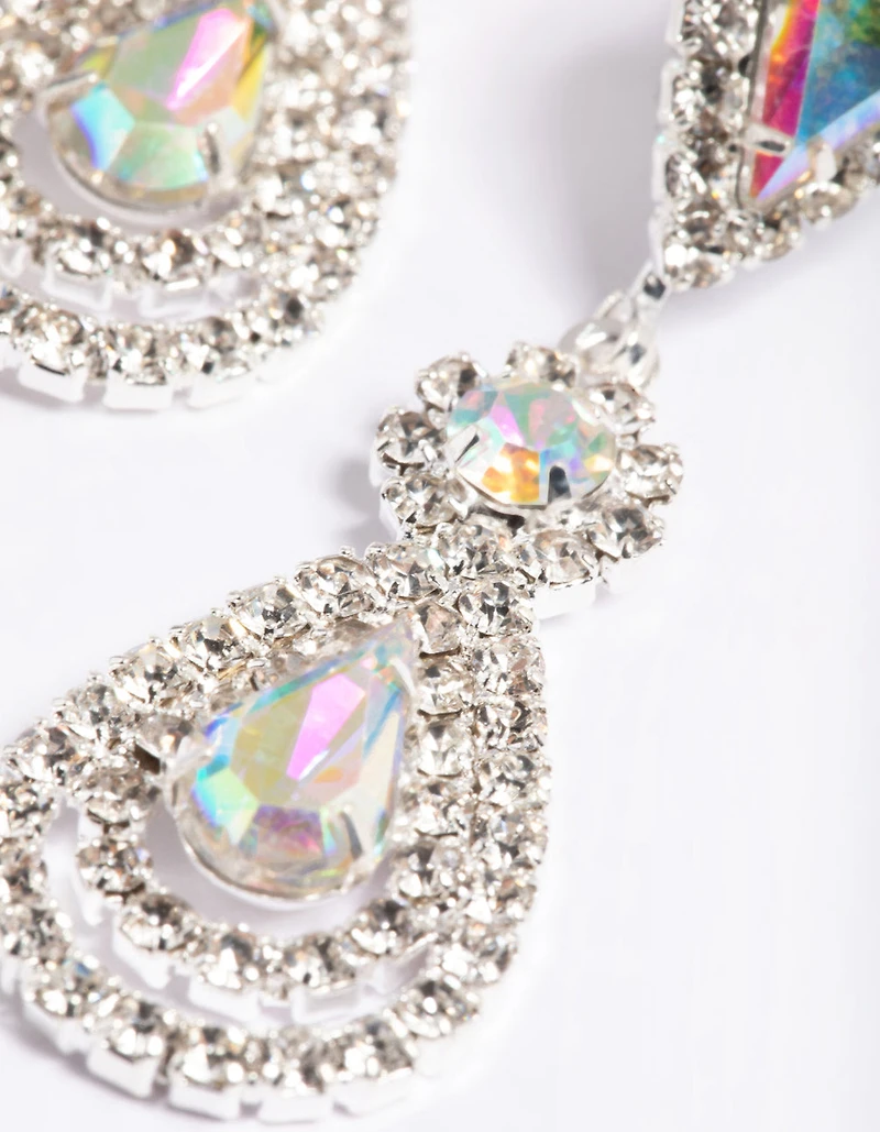 Boucles d’oreilles en forme de goutte d’oreilles en forme de fleur en argent