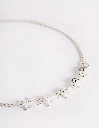 Sterling Silver Cubic Zirconia Teardrop Toggle Bracelet