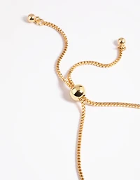 Gold Plated Cubic Zirconia Baguette Toggle Tennis Bracelet