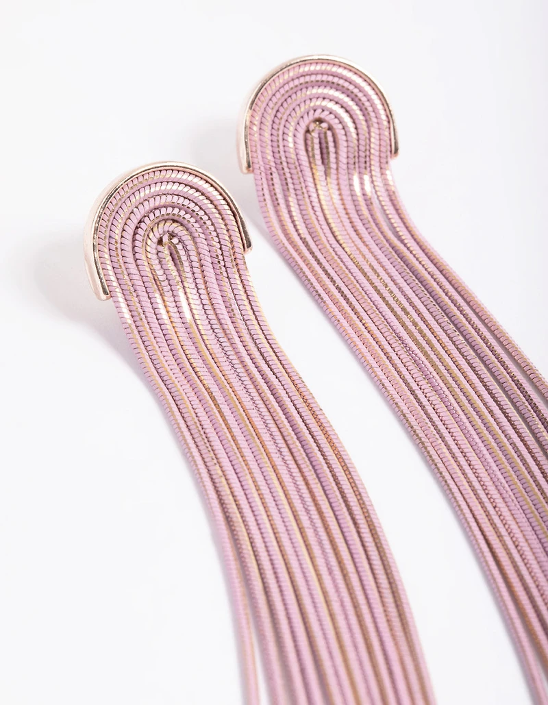 Rose Gold Chain Waterfall Earrings