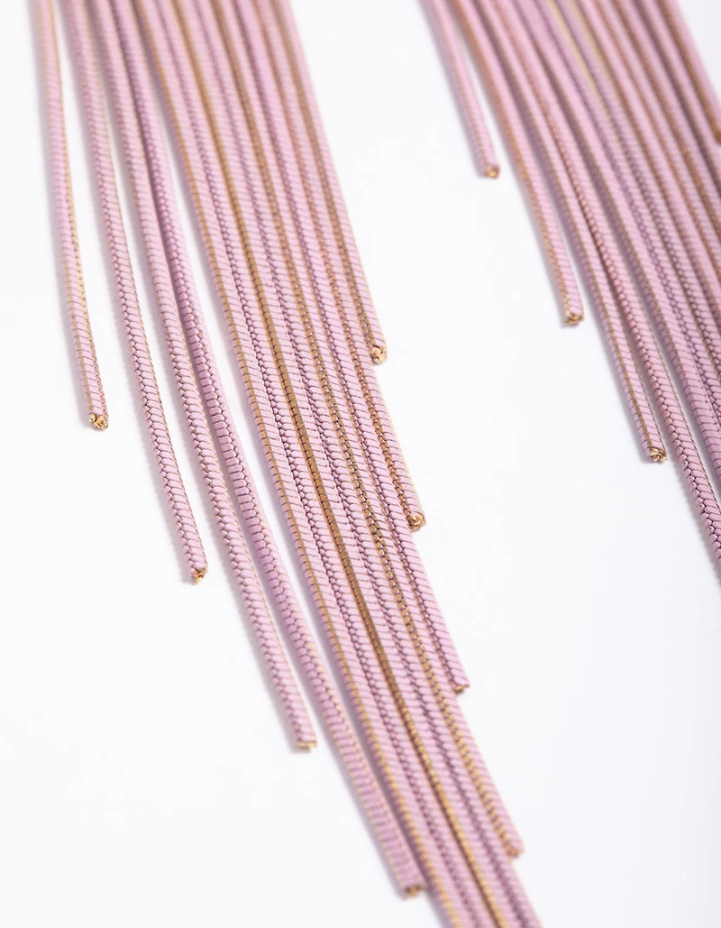 Rose Gold Chain Waterfall Earrings