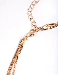 Gold Dainty 2 Row Chain Necklace